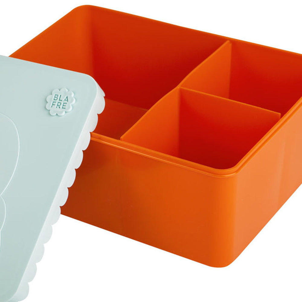 Blafre - Lunch Box With 3 Compartments, Bear, Light Blue/orange