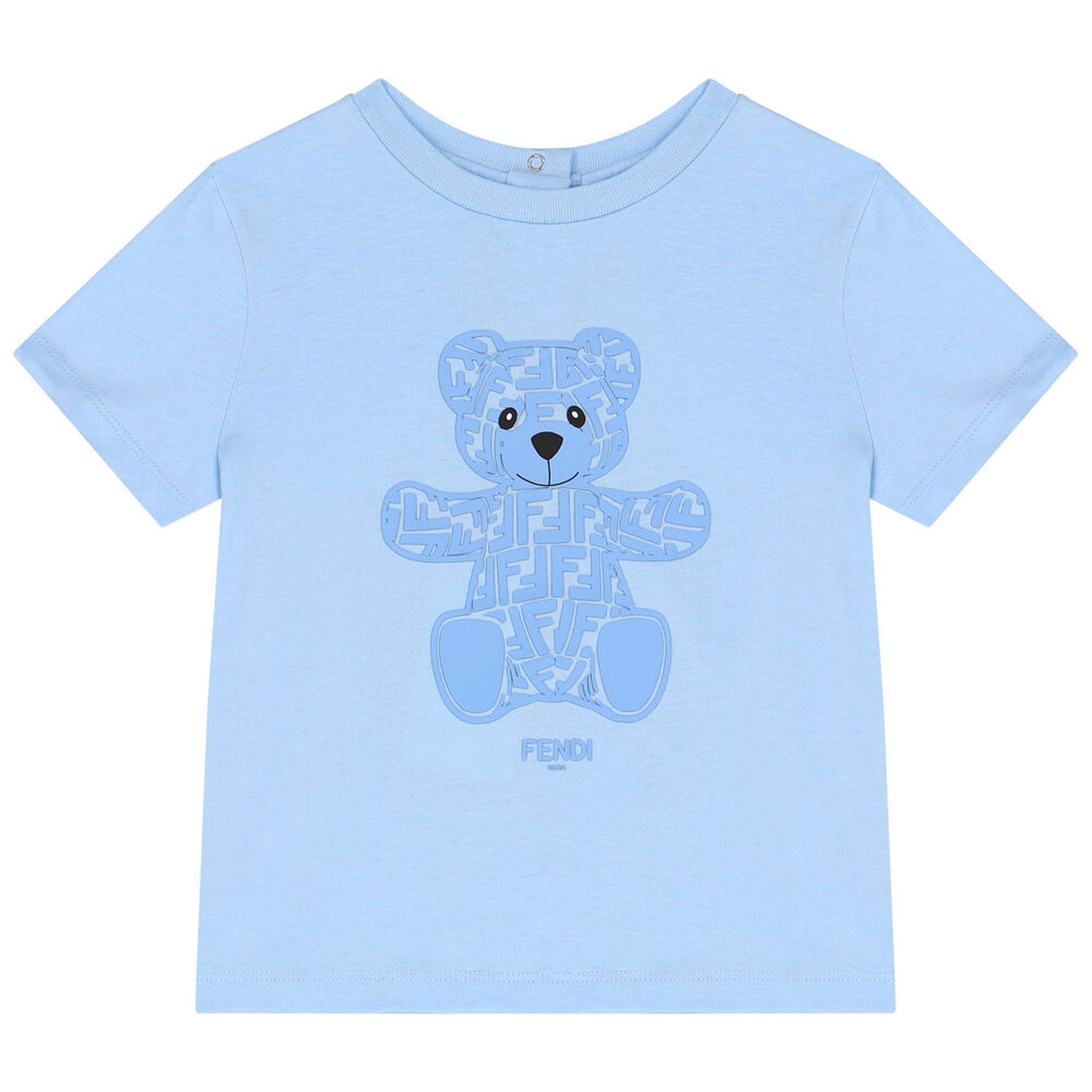 Fendi Baby Unisex Teddy Bear T-shirt Blue 18M