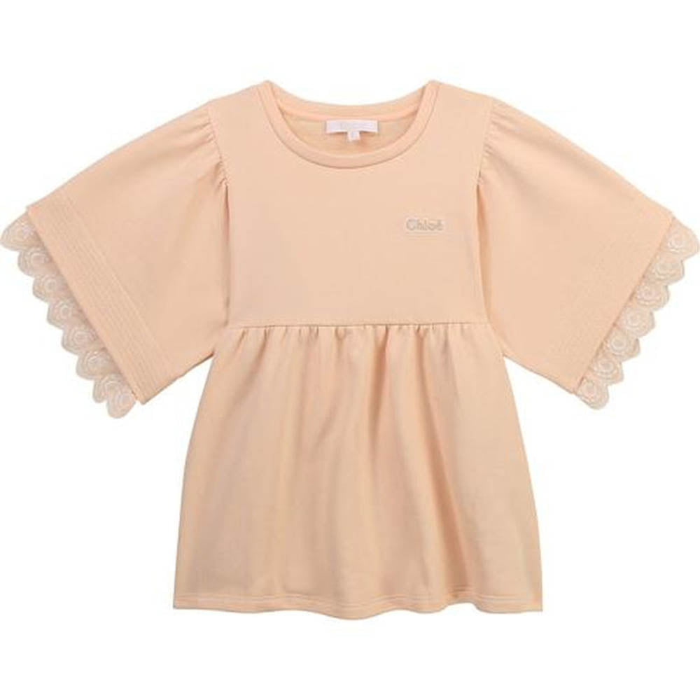 Chloé Girls Embroidered Top Peach 8Y
