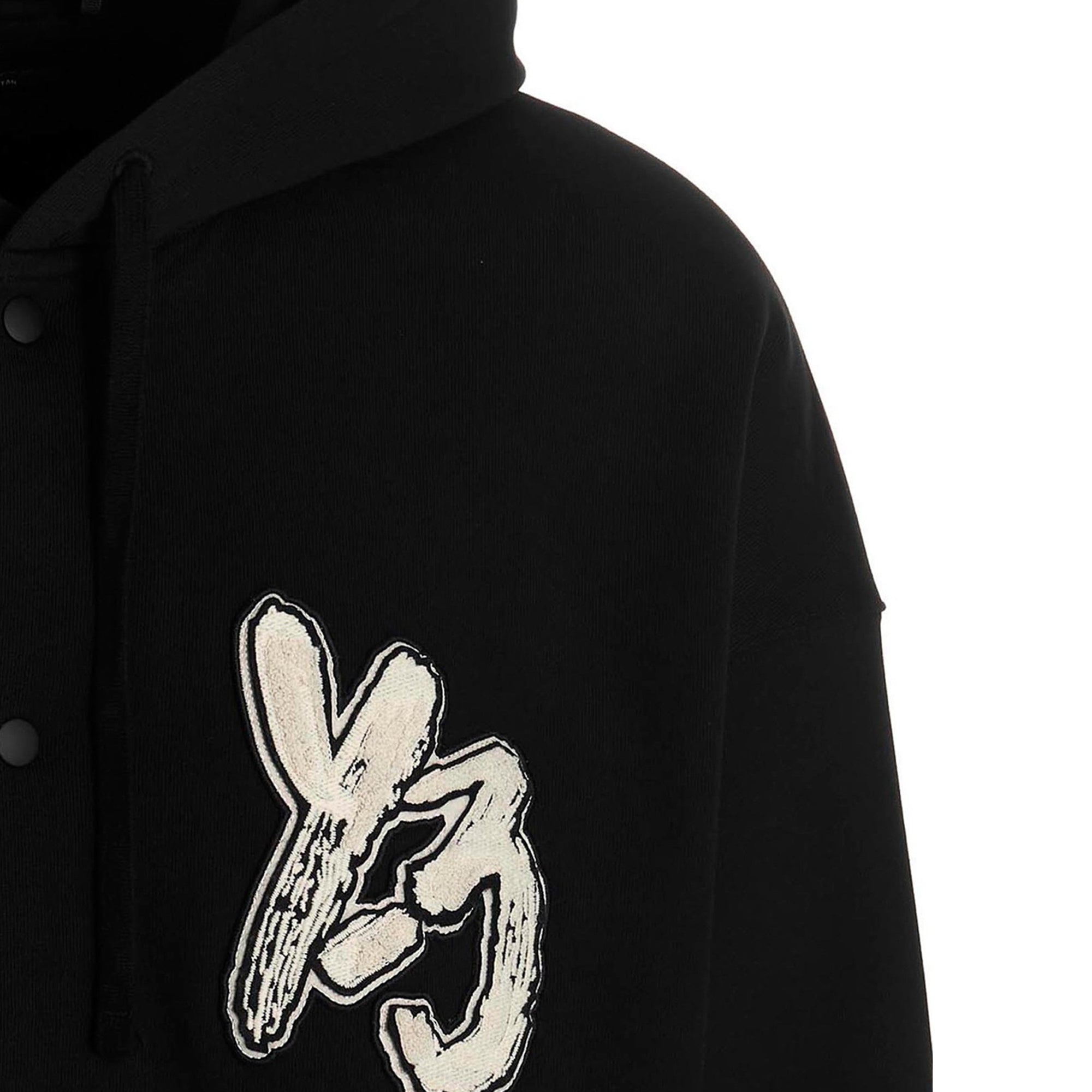 Y-3 Mens Graphic Logo French Terry Hooded Jacket L Black