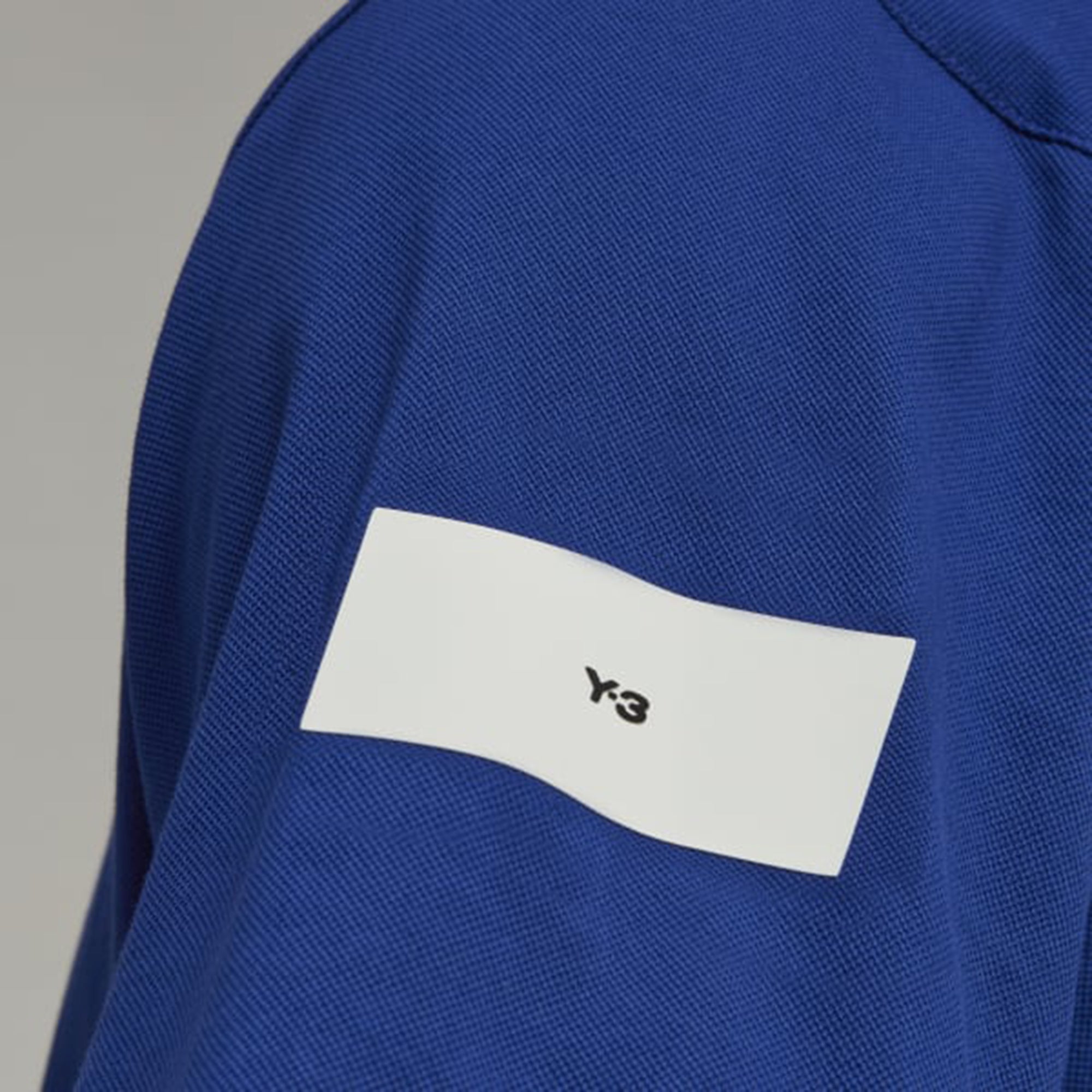 Y-3 Unisex Short Sleeve Polo Shirt Blue Medium