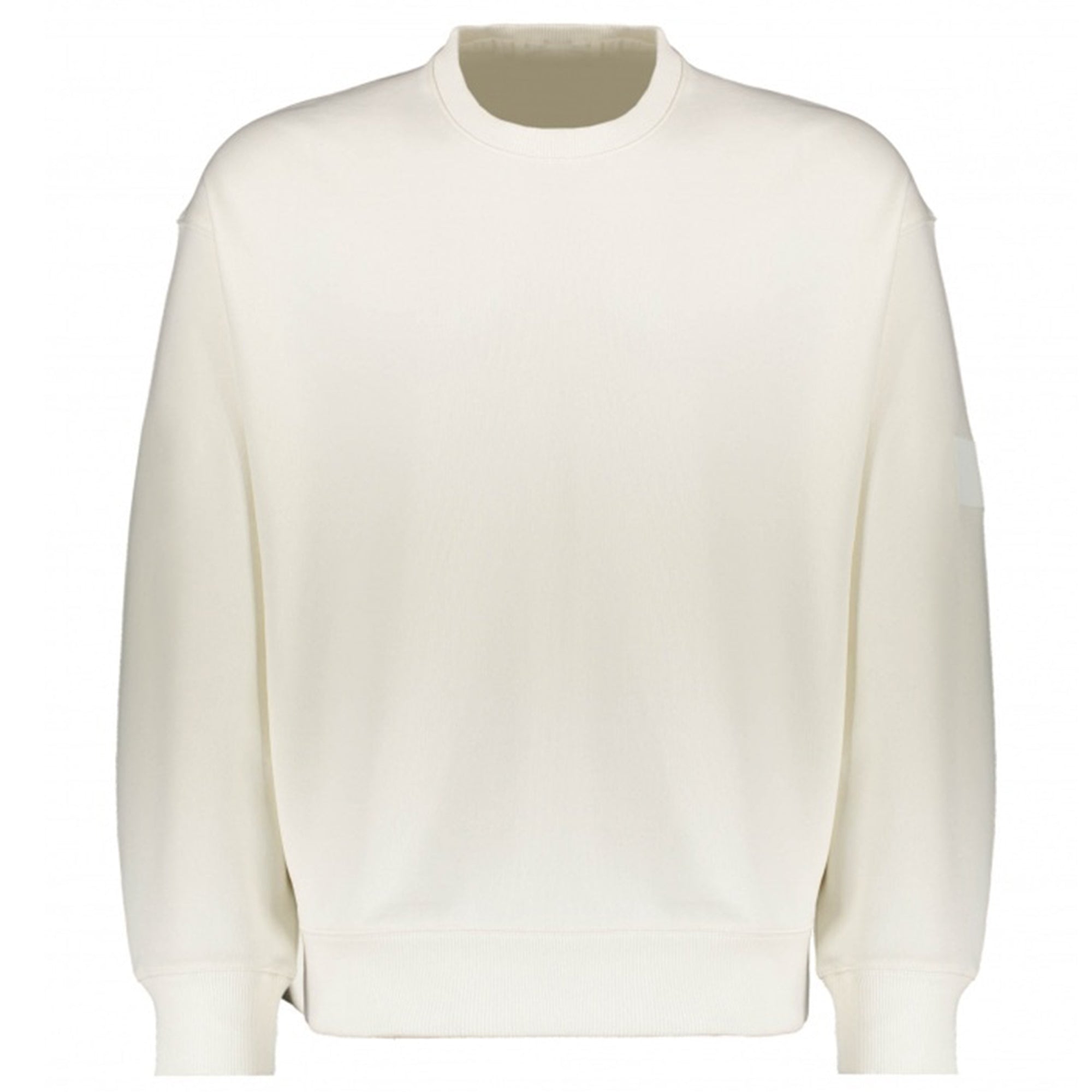 Y-3 Mens Organic Cotton Terry Crew Sweater White Medium