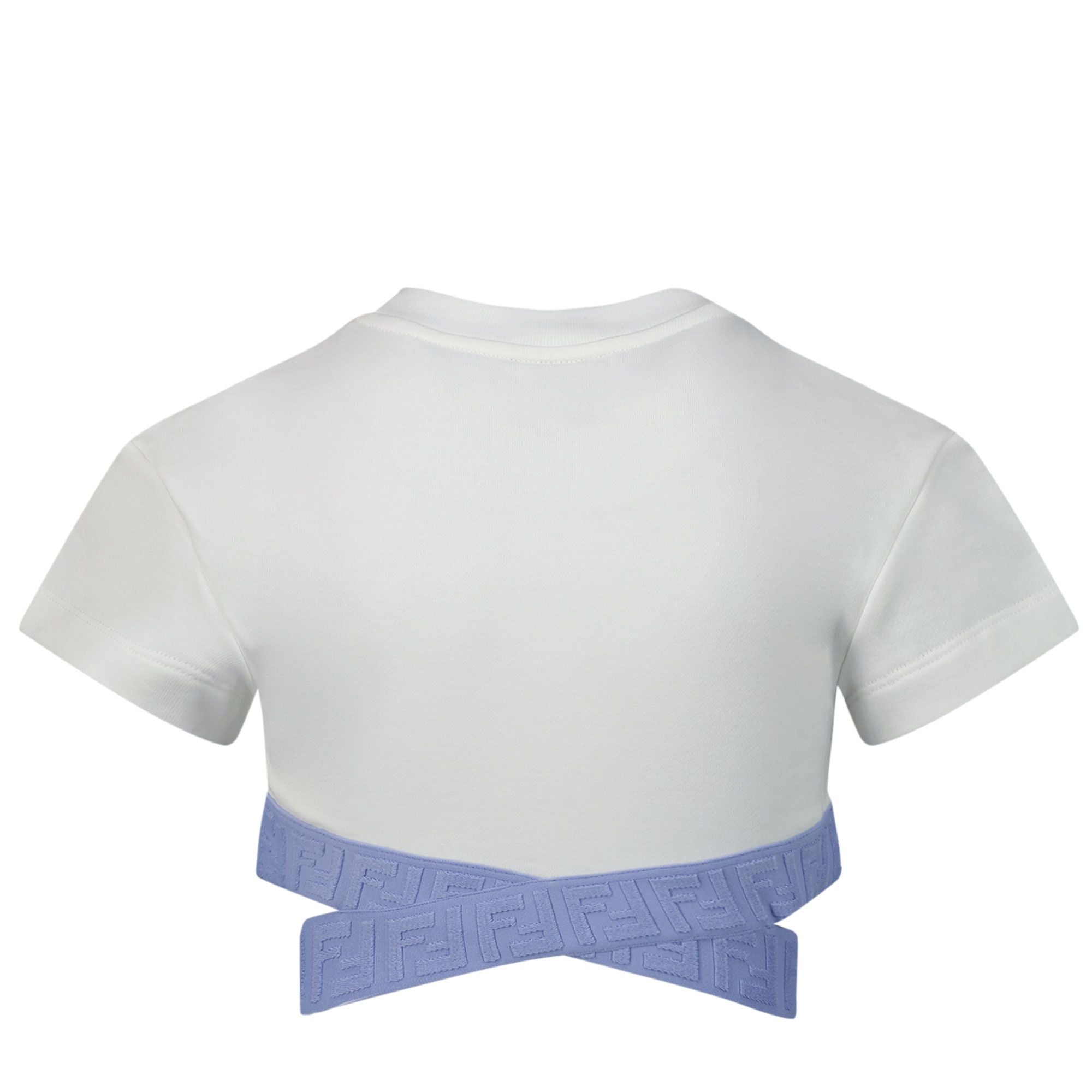 Fendi Girls Crop T-shirt White 8Y