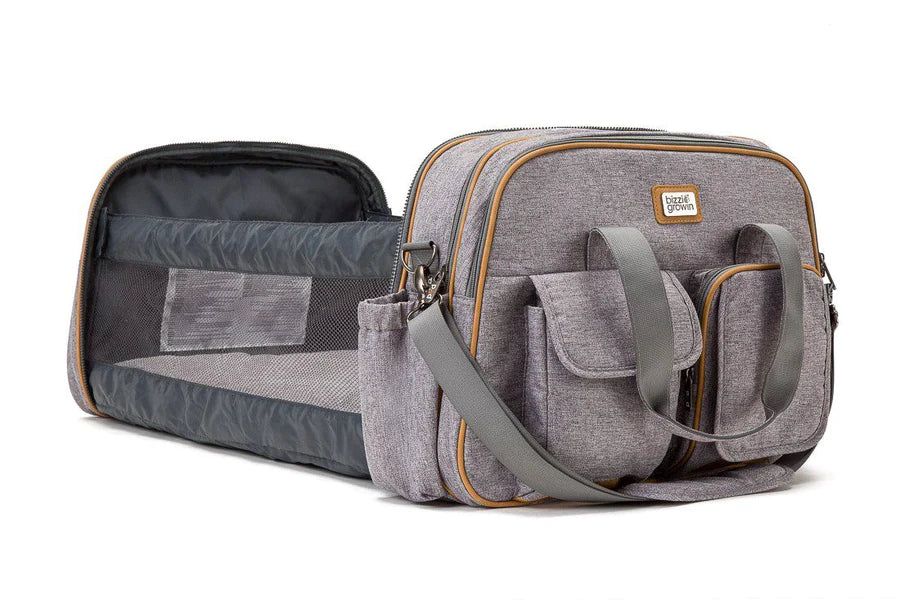 Bizzi Growin Baby Travel Crib Changing Bag - Windsor Grey POD ®