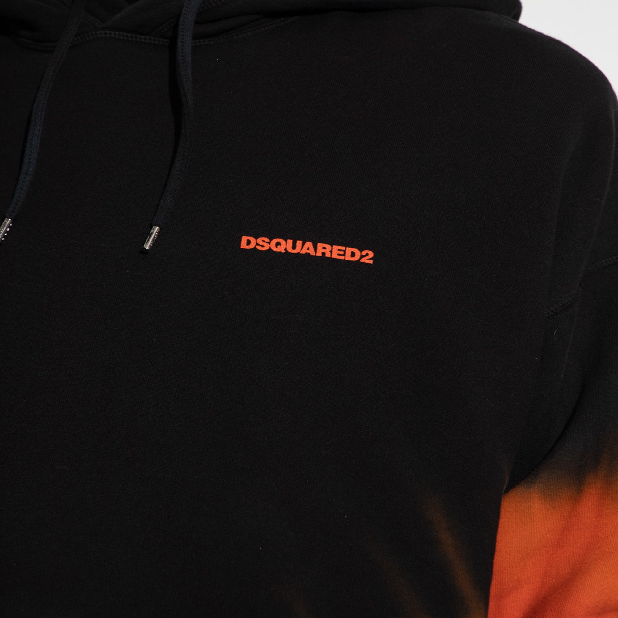 Dsquared2 Black Hoodie With Logo XL Black-red-orange