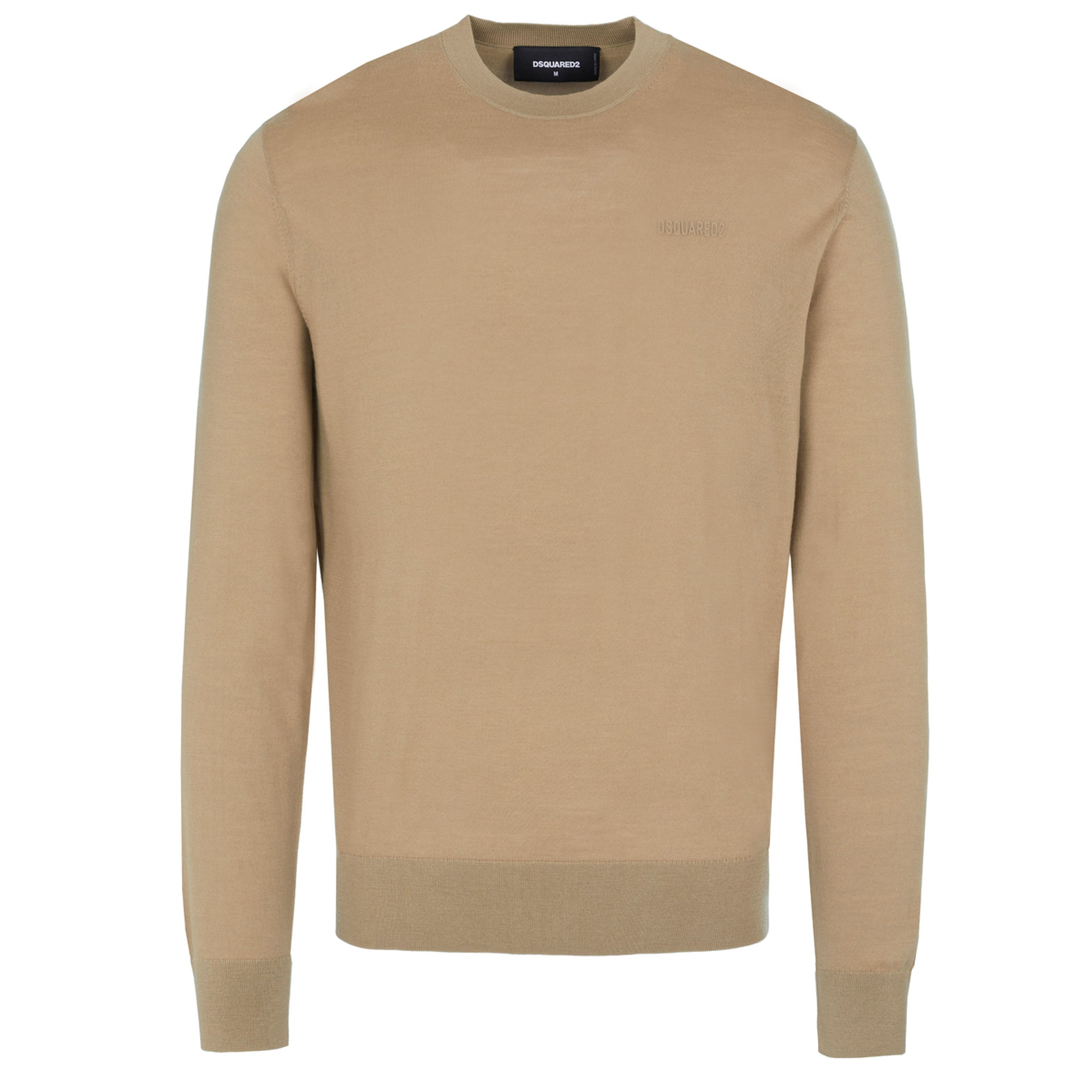 Dsquared2 Mens Neon Roundneck Knit Sweater Beige M - 2023