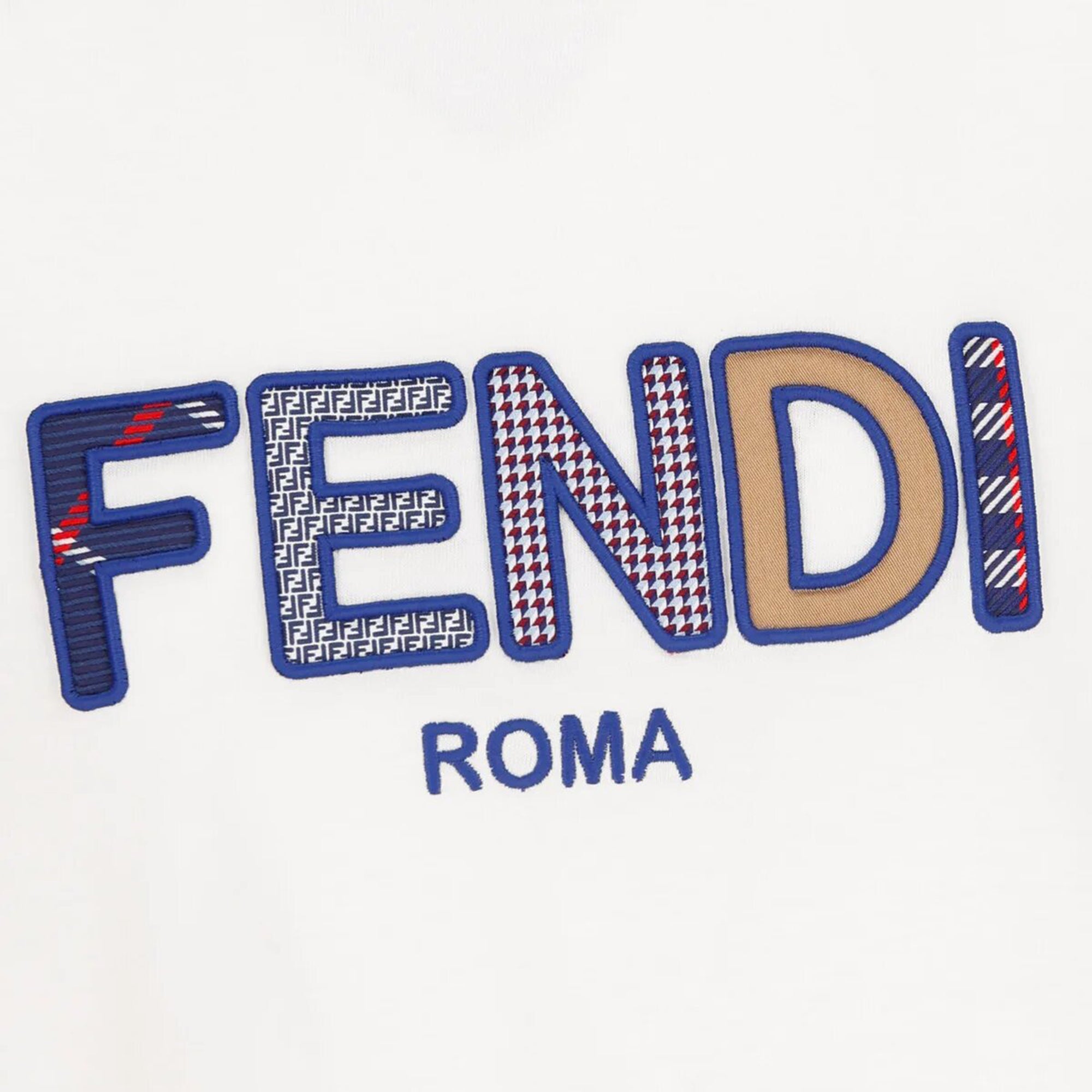 Fendi Unisex Logo T-shirt White 4Y