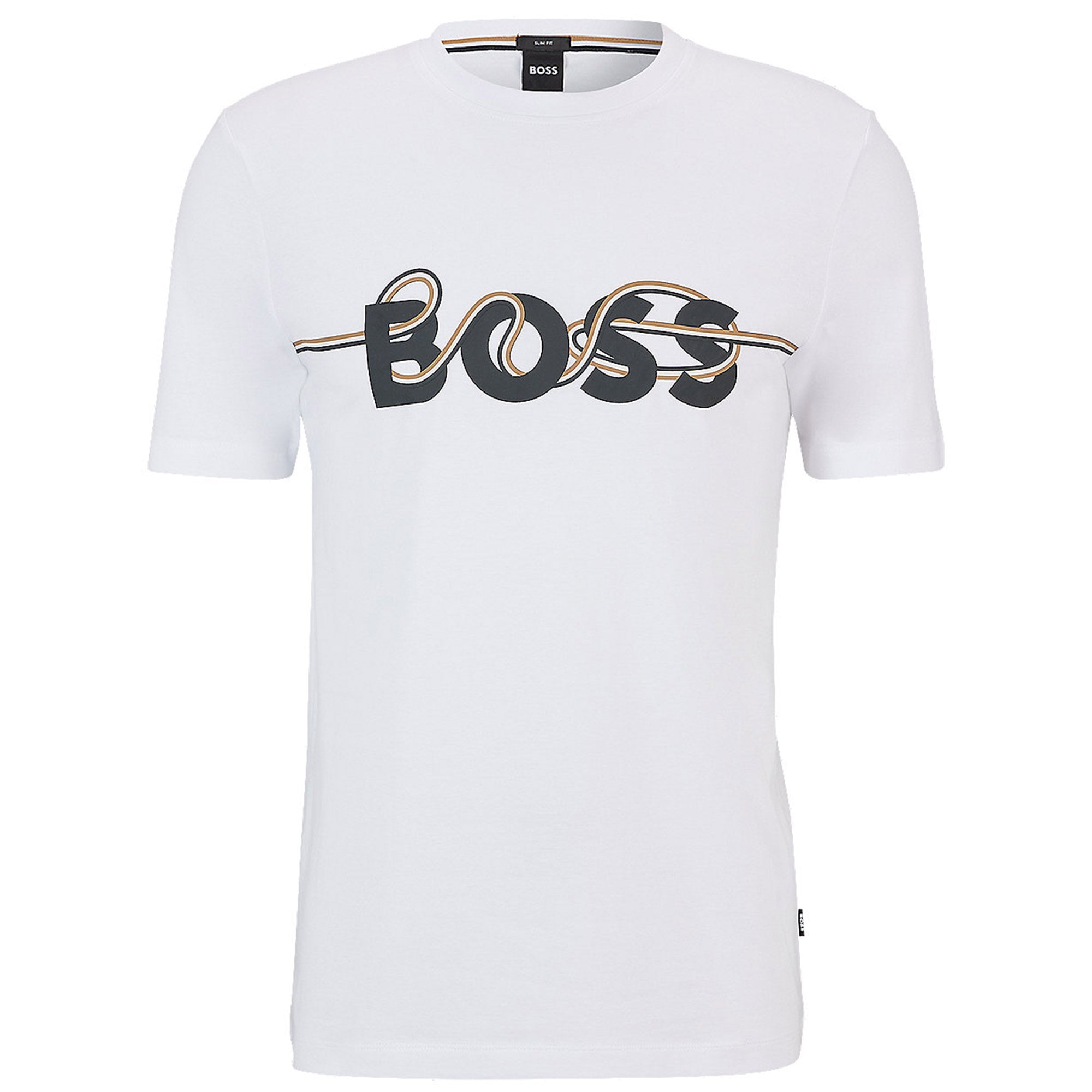 Hugo Boss Mens Noodle Logo T Shirt White Xxxl