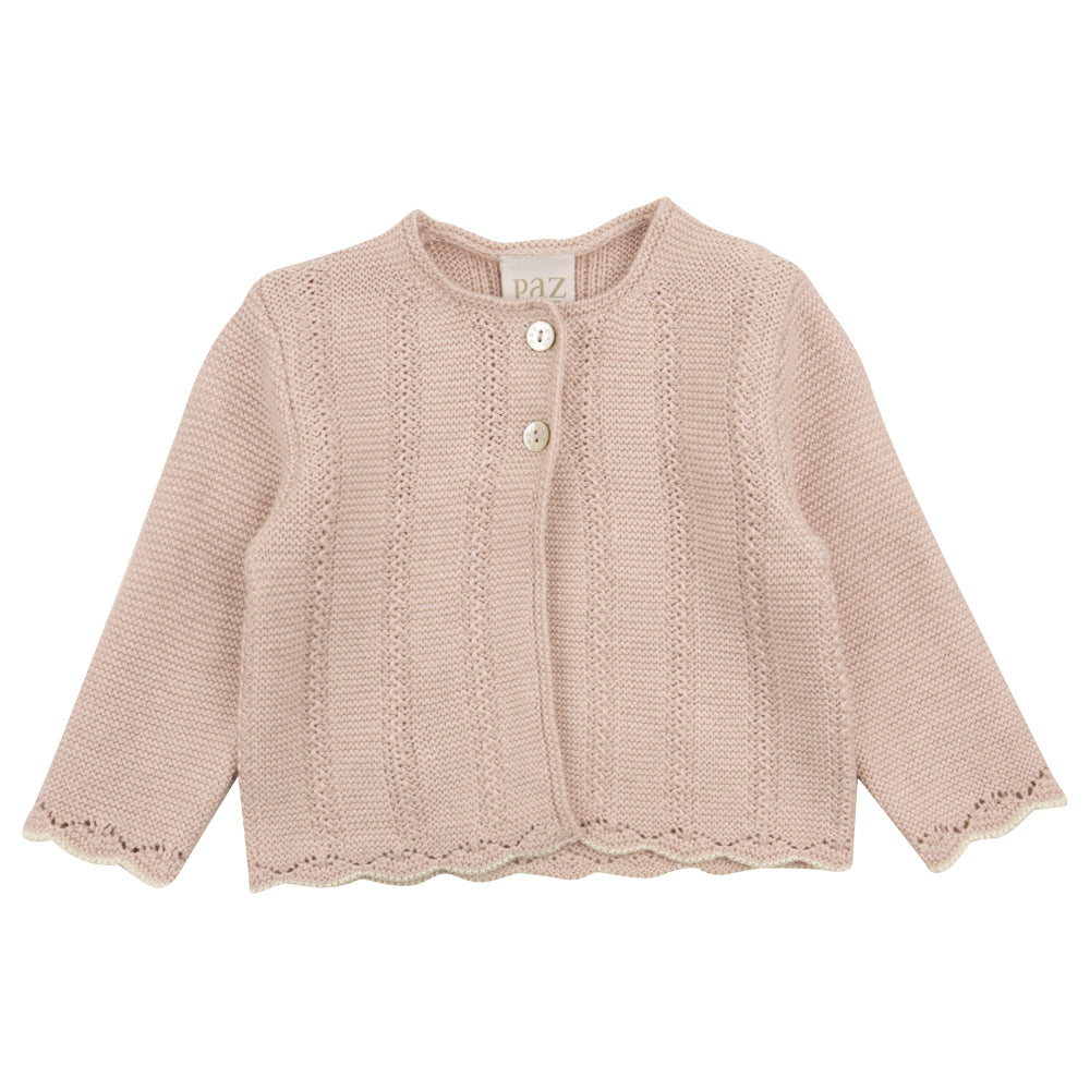 paz rodriguez baby girl knitted cardigan pink 24m