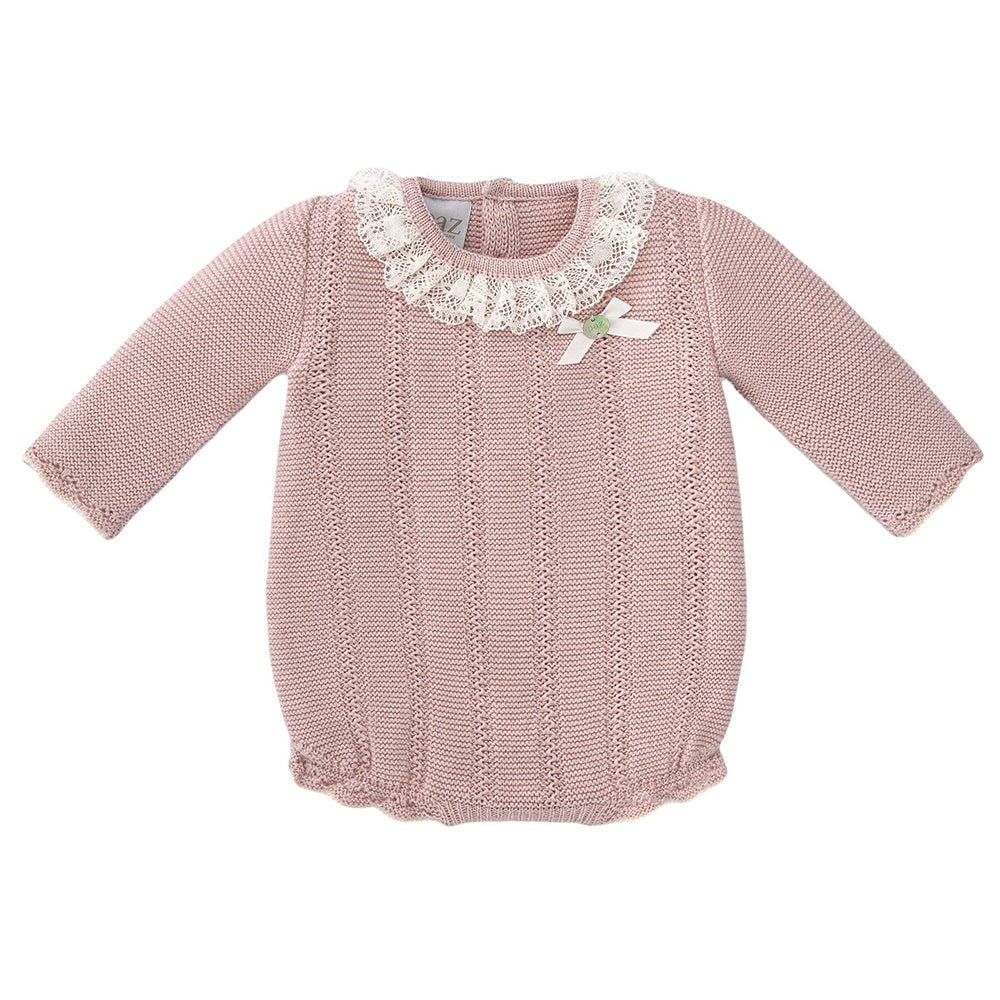 Paz Rodriguez Baby Girl Knitted Romper Pink 3M