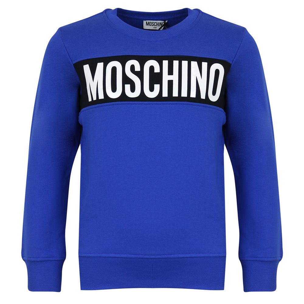Moschino Boys Logo Sweatshirt Blue - 4Y BLUE