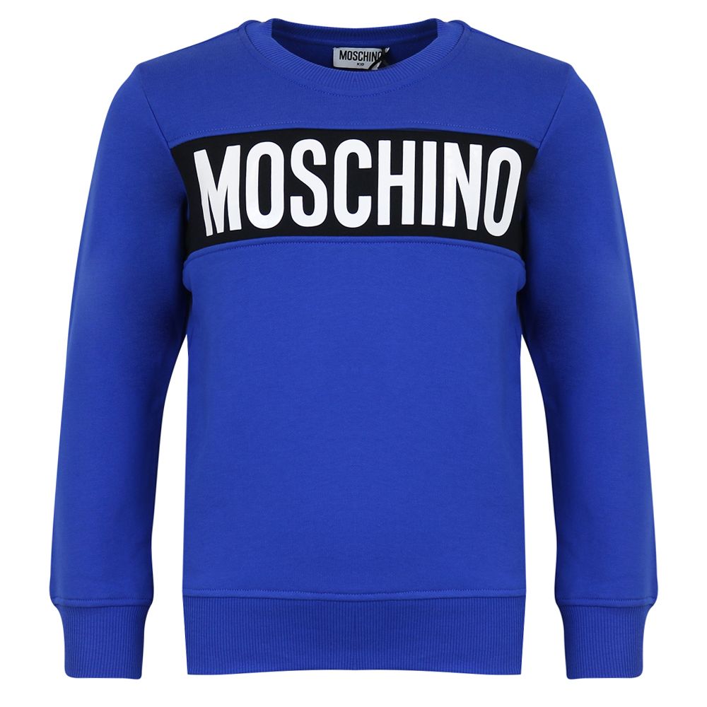 Moschino Boys Logo Sweatshirt Blue 12Y