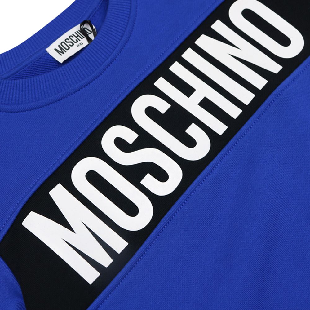 Moschino Boys Logo Sweatshirt Blue 12Y