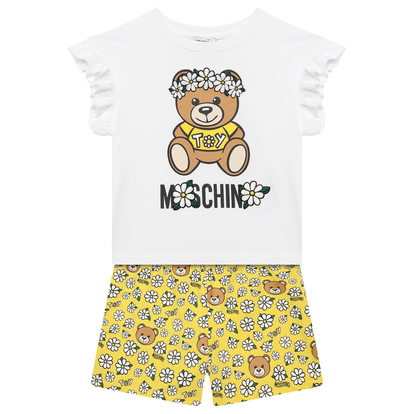 Moschino Girls Bear T-shirt & Shorts Set White 12Y