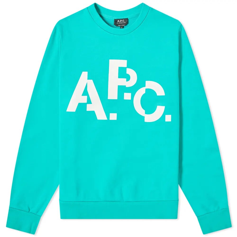 A.P.C Men's Decal Logo Sweatshirt Green - L GREEN