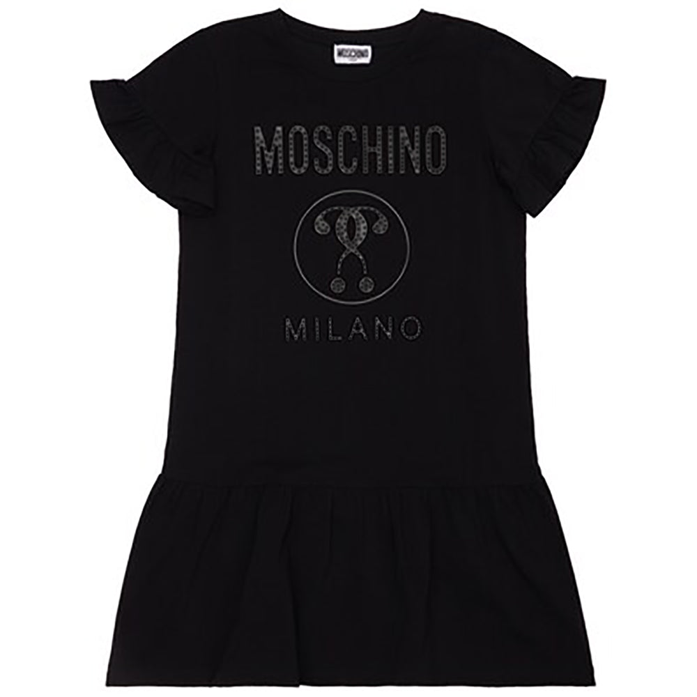 Moschino Girls Embroidered Dress Black - 4Y BLACK