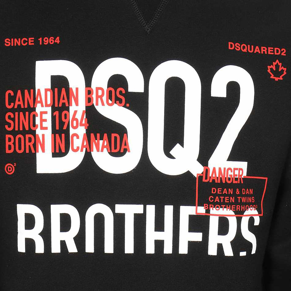 Dsquared2 Men's Graphic Brothers Print Sweatshirt Black XL