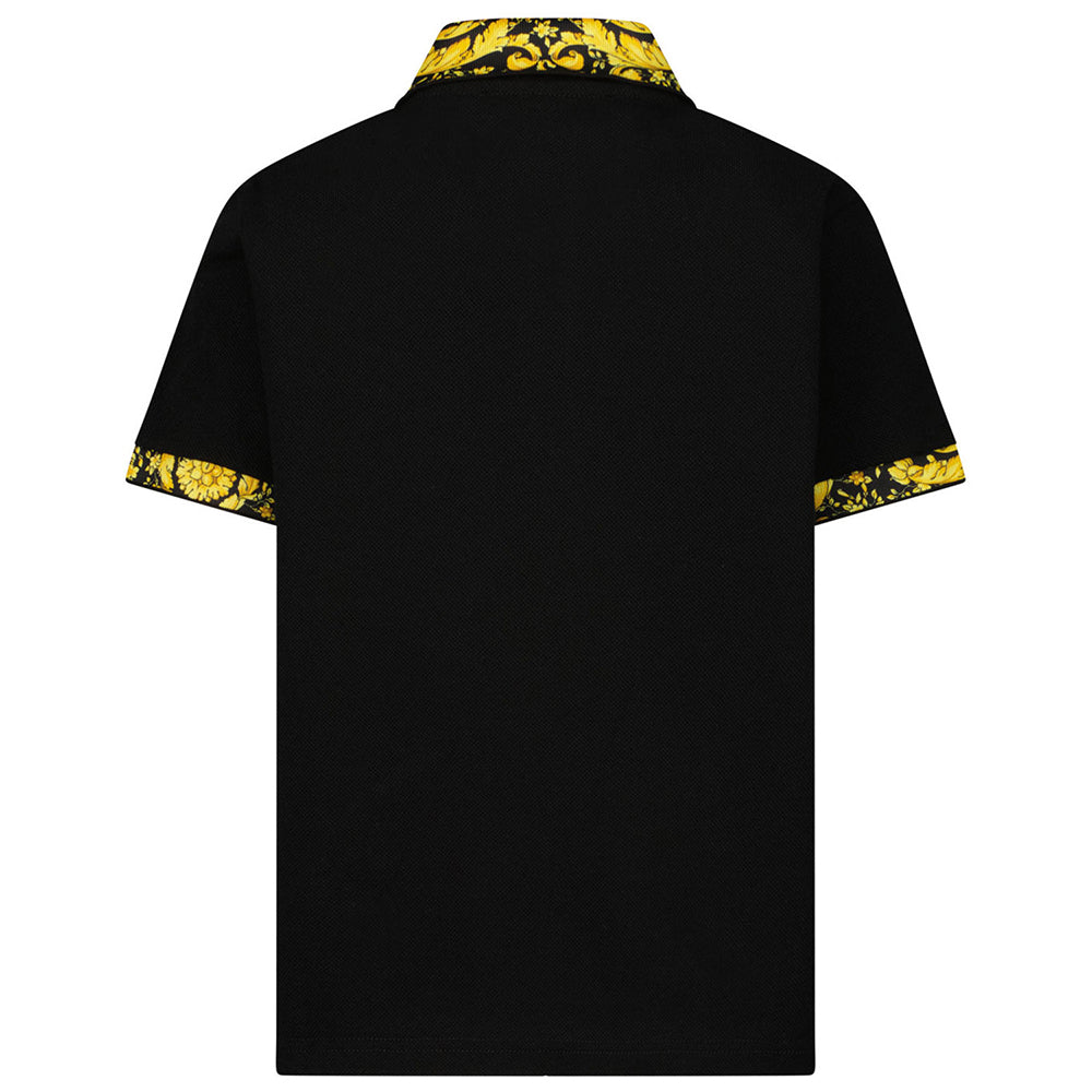 Versace Boys Barocco Polo Shirt Black 6Y