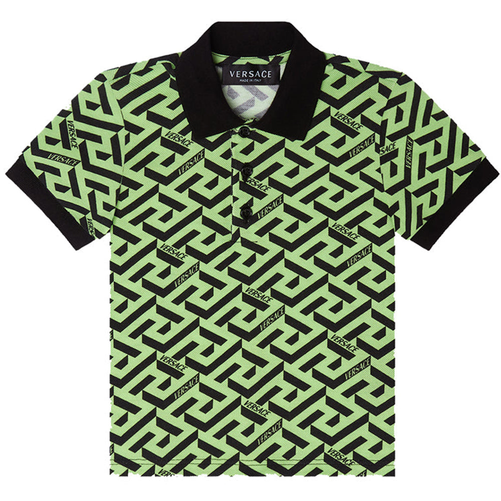 Versace Boys Logo Monogram Polo Green - 10Y GREEN - 2023 ❤️ CooperativaShop  ✓