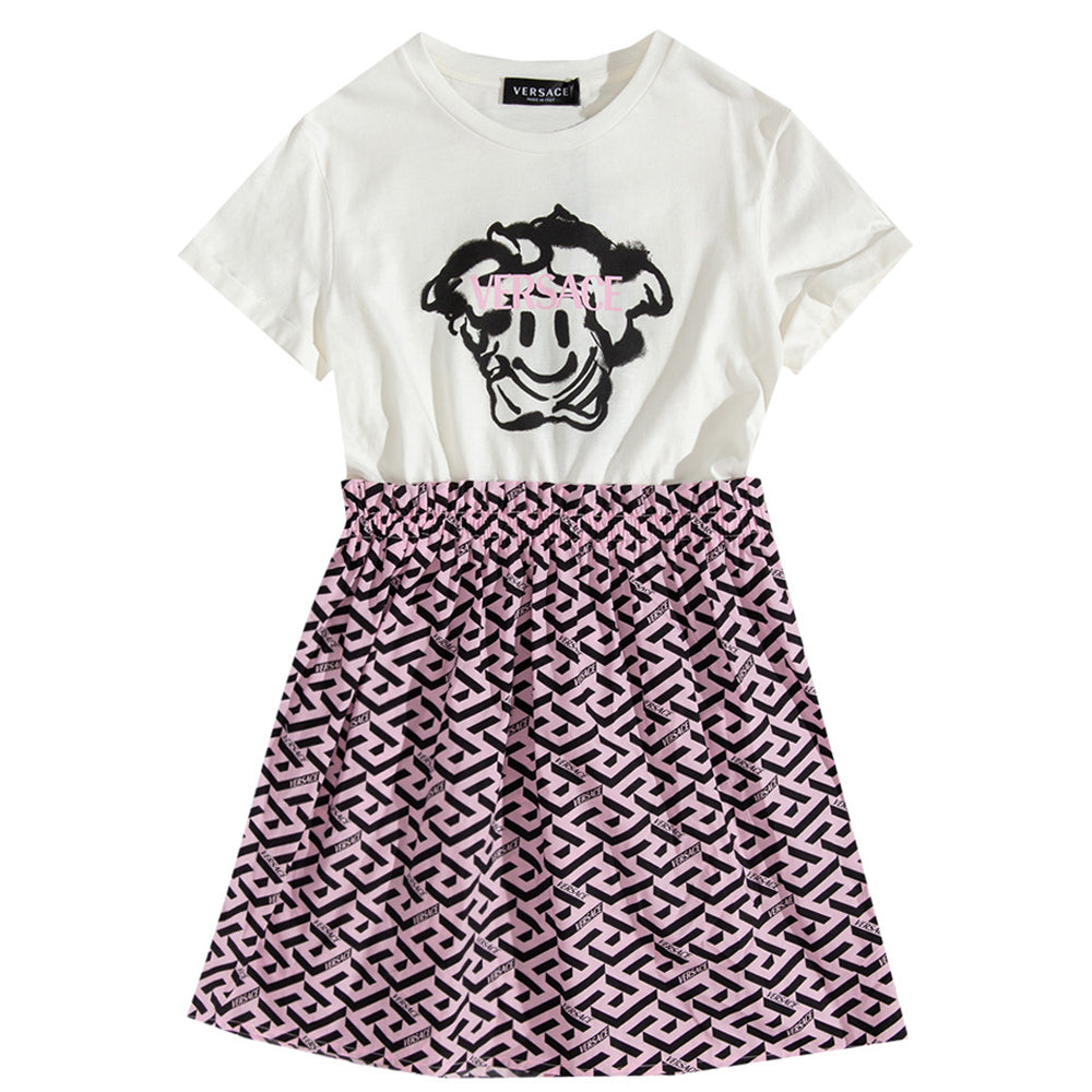 Versace Girls Medusa Print Dress Pink 14Y