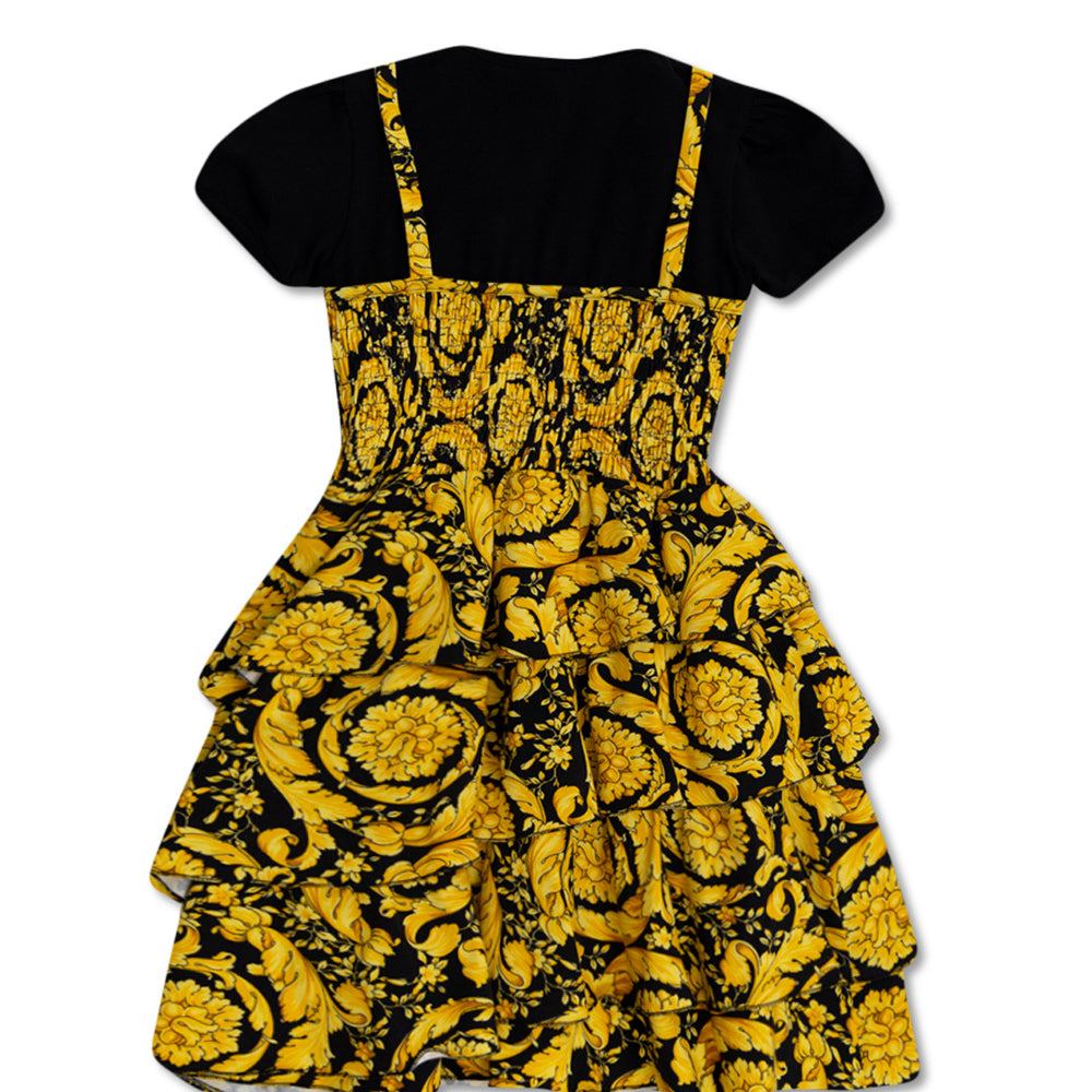 Versace Teen Girls Cotton Dress Gold 14Y