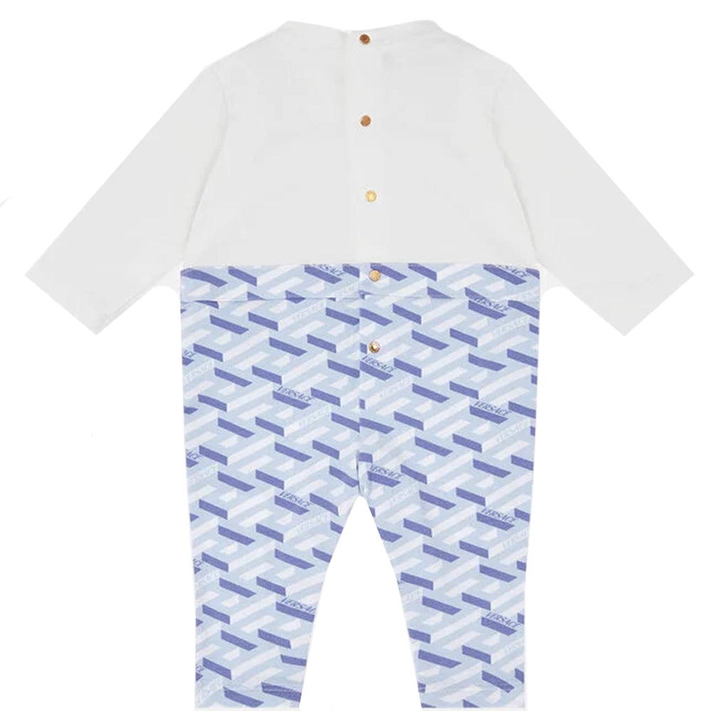 Versace Baby Boys La Greca Overalls Blue 12M