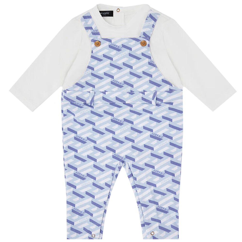 Versace Baby Boys La Greca Overalls Blue 6M