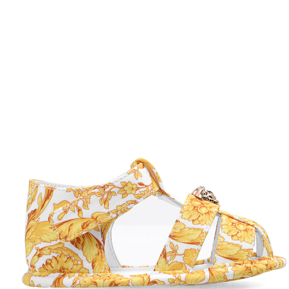 Versace Girls Classic Print Sandals Gold EU 17