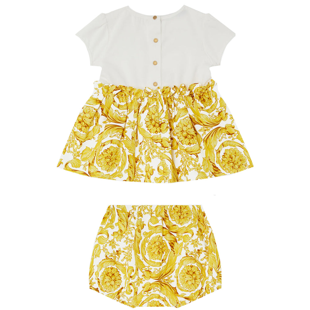 versace baby girls barocco dress set gold 18m