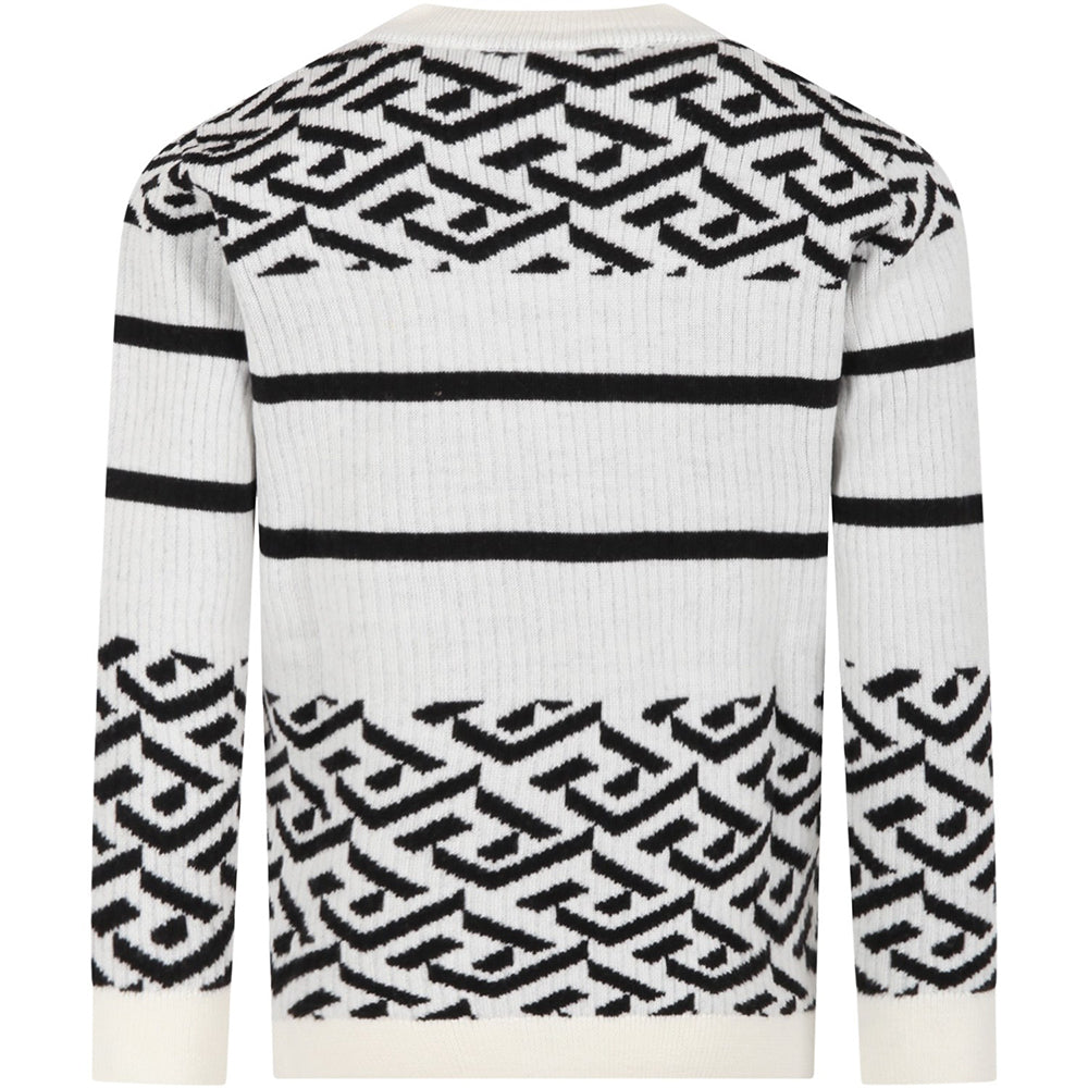 Versace Boys Wool Knitted Medusa Jumper White 14Y