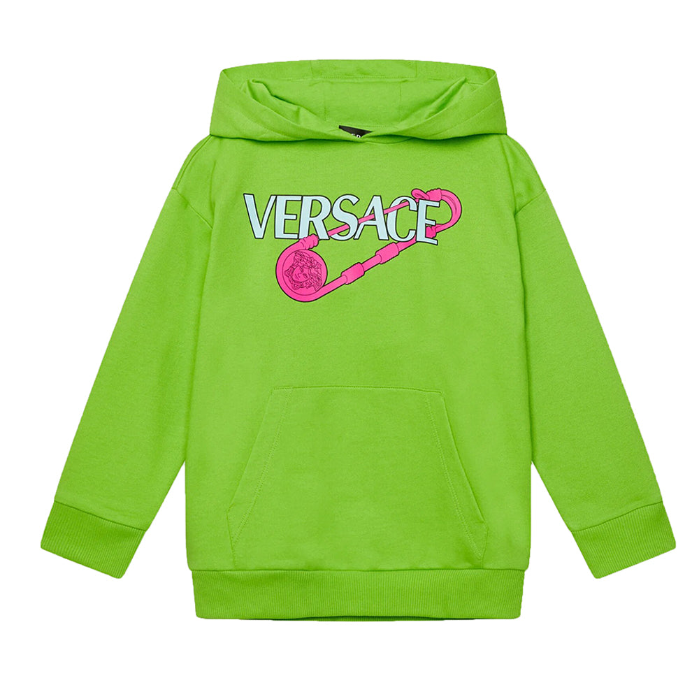 Versace Girls Safety Pin Hoodie Green 10Y