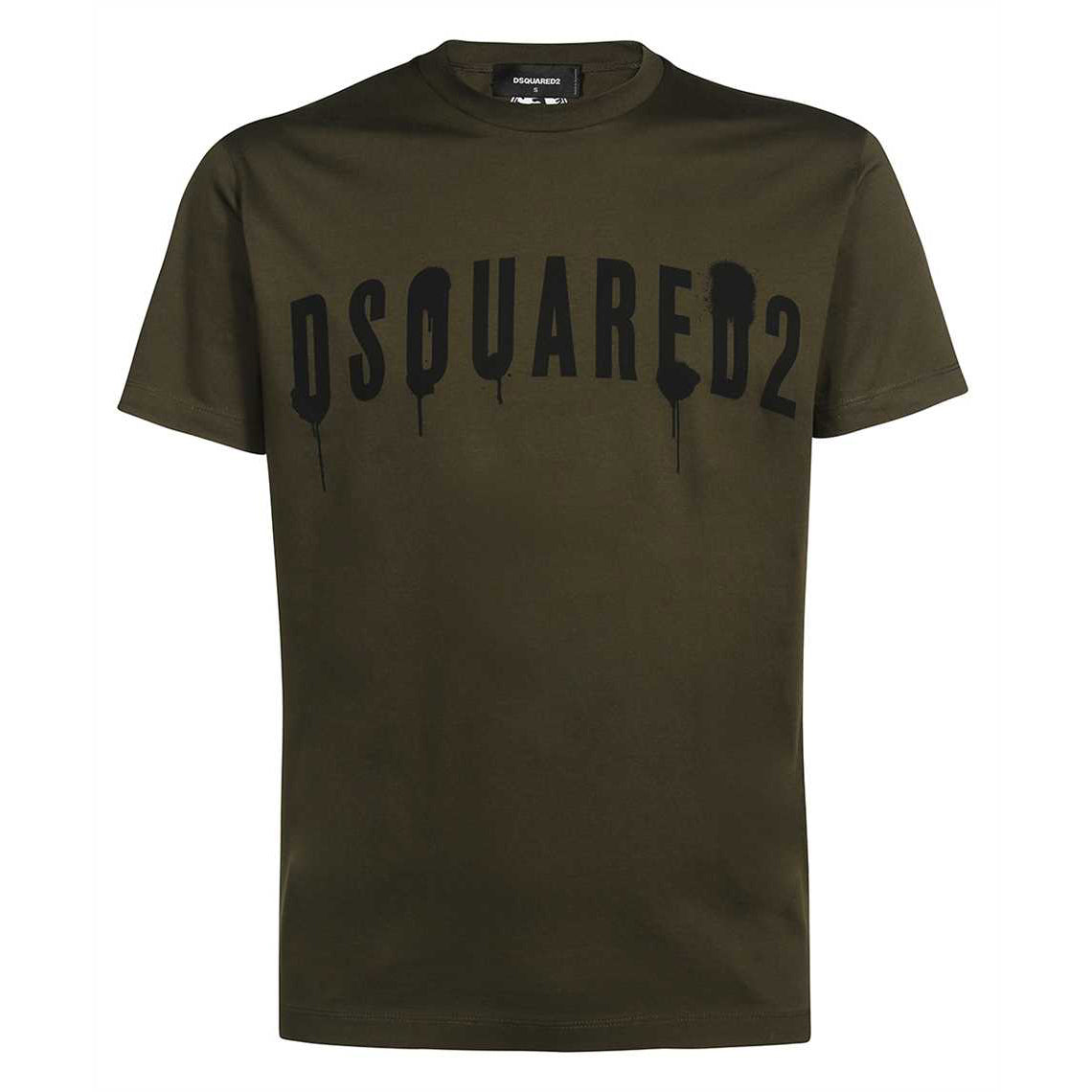 Dsquared2 Men's Graphic Painted Logo T-shirt Khaki M