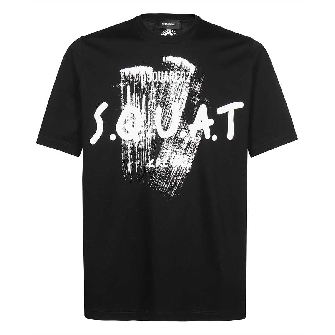 Dsquared2 Men's Graphic Paint S.Q.U.A.T T-shirt Black XXL