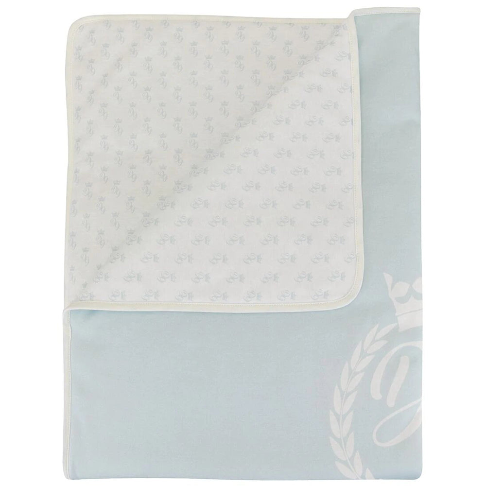 Dolce & Gabbana Baby Logo Crest Blanket Blue — Maison Threads