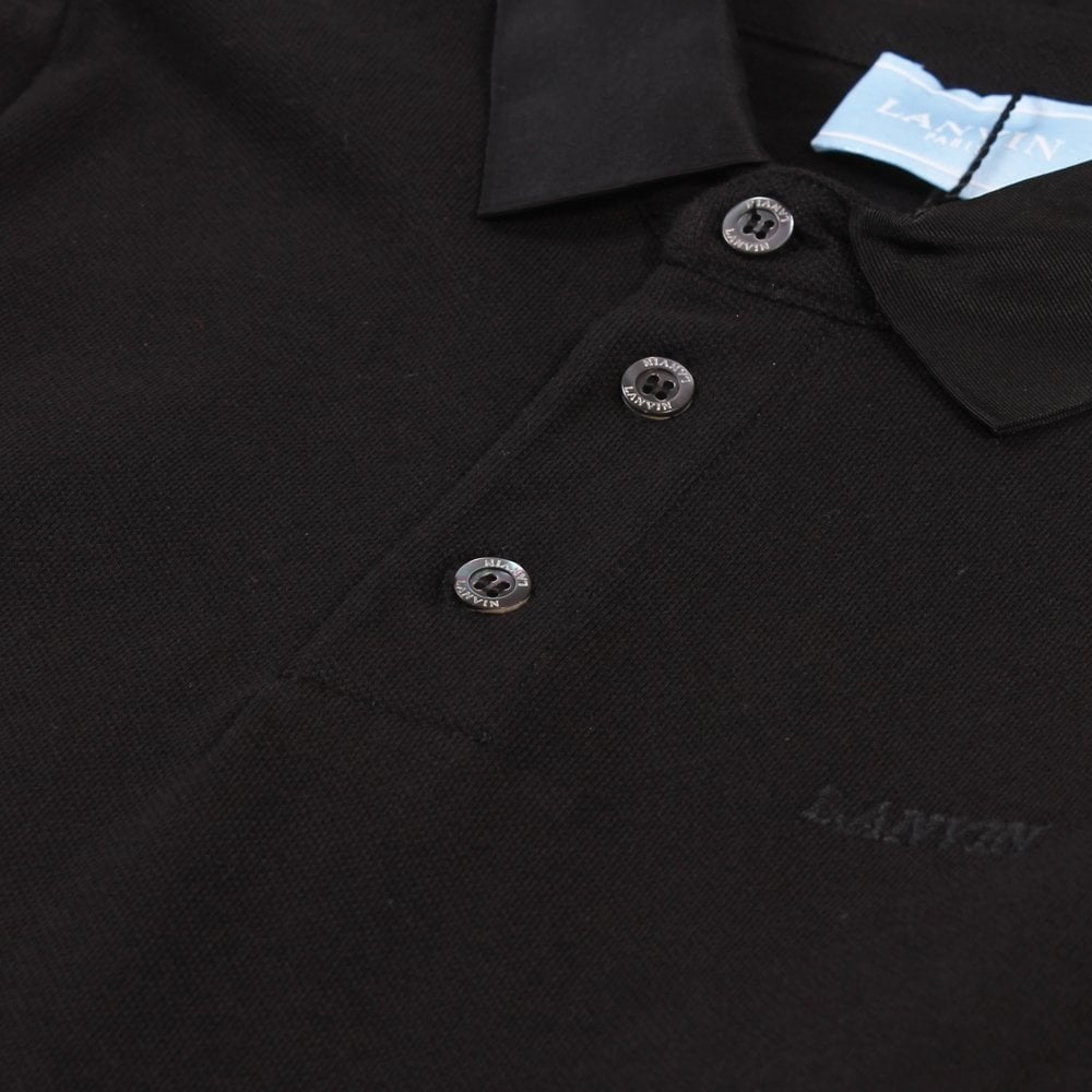 Lanvin Boys Long Sleeve Polo Shirt Black 12Y