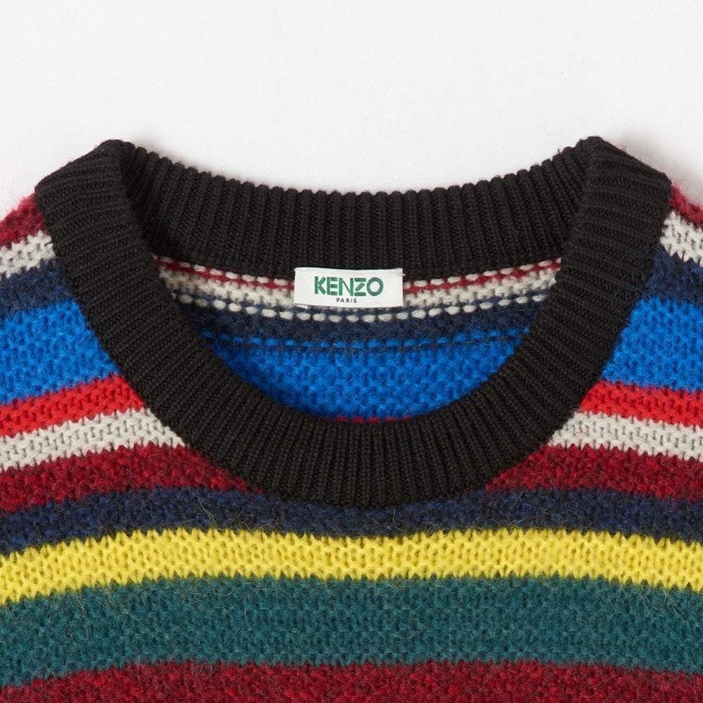 Kenzo Men's Jumping Tiger Colour Block Sweater Multicoloured Multi Coloured L