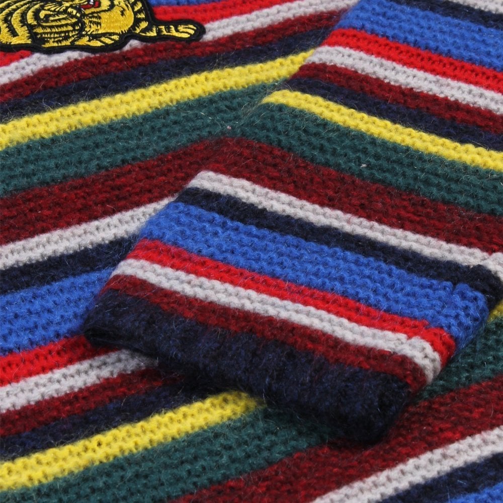 Kenzo Men's Jumping Tiger Colour Block Sweater Multicoloured Multi Coloured L