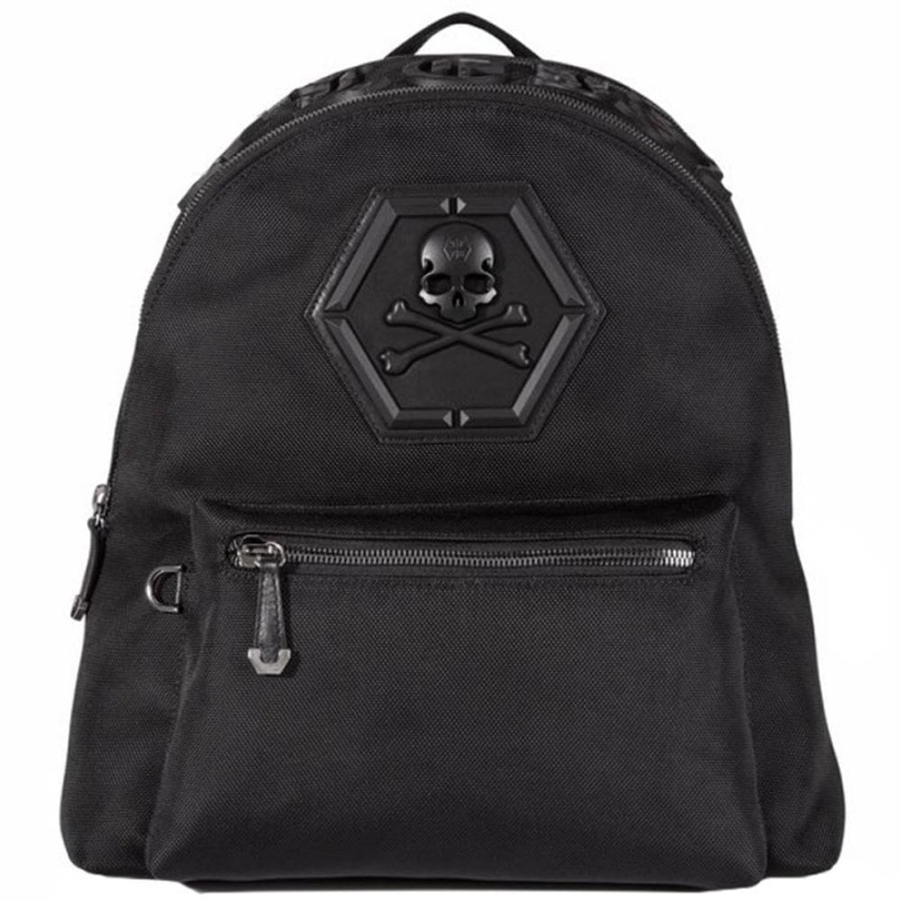 Philipp Plein Men's "Don't Ever Give Up" Backpack Black - BLACK ONE SIZE