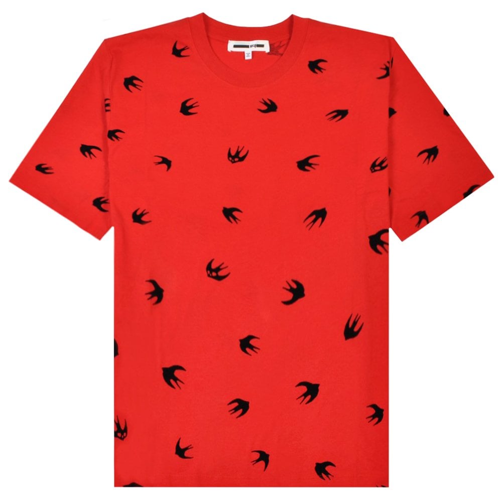 McQ Alexander McQueen Men's Multiple Bird Logo T-Shirt Red - RED LARGE