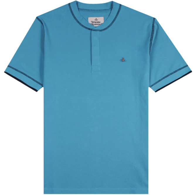 Vivienne Westwood Men's Grandad Collar Polo Shirt Blue - BLUE XXL