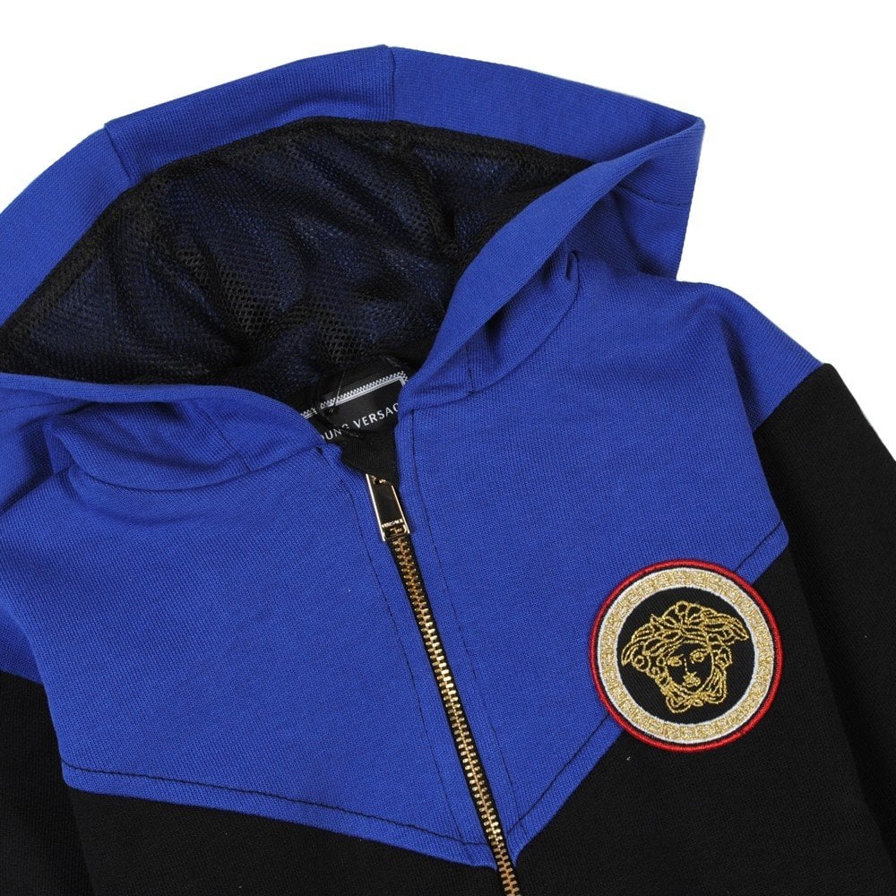 Young Versace Boys Black And Blue Hoodie 6Y