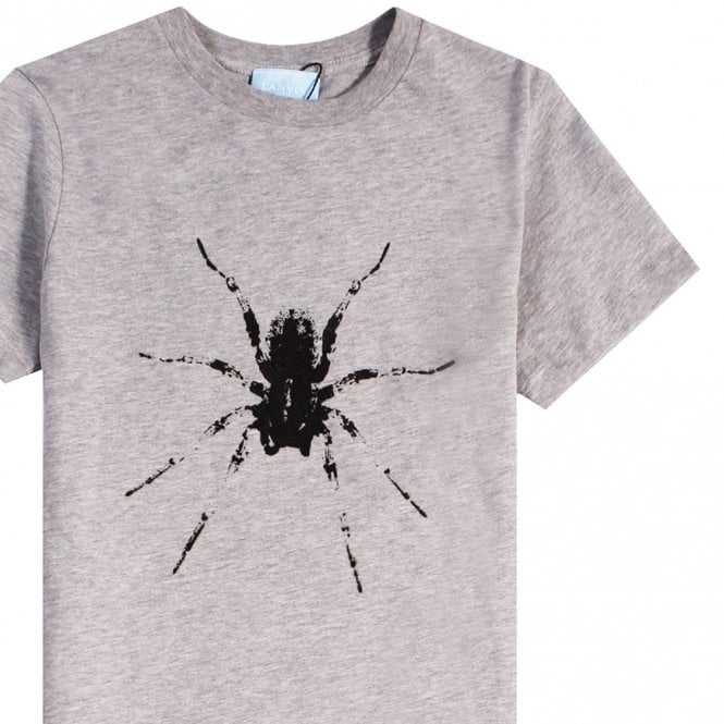 Lanvin Boys Spider Logo T-shirt Grey 10Y