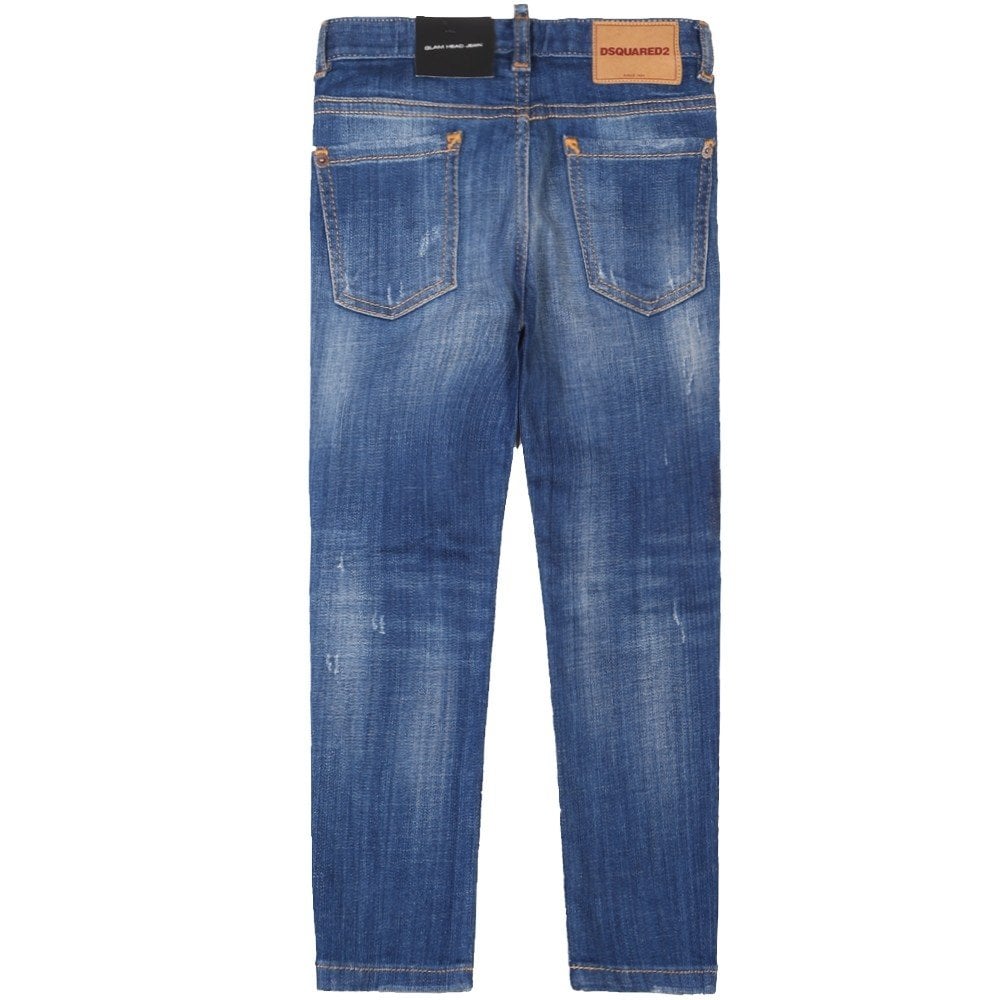 Dsquared2 Boys Patch Logo Skater Jeans Blue 12Y