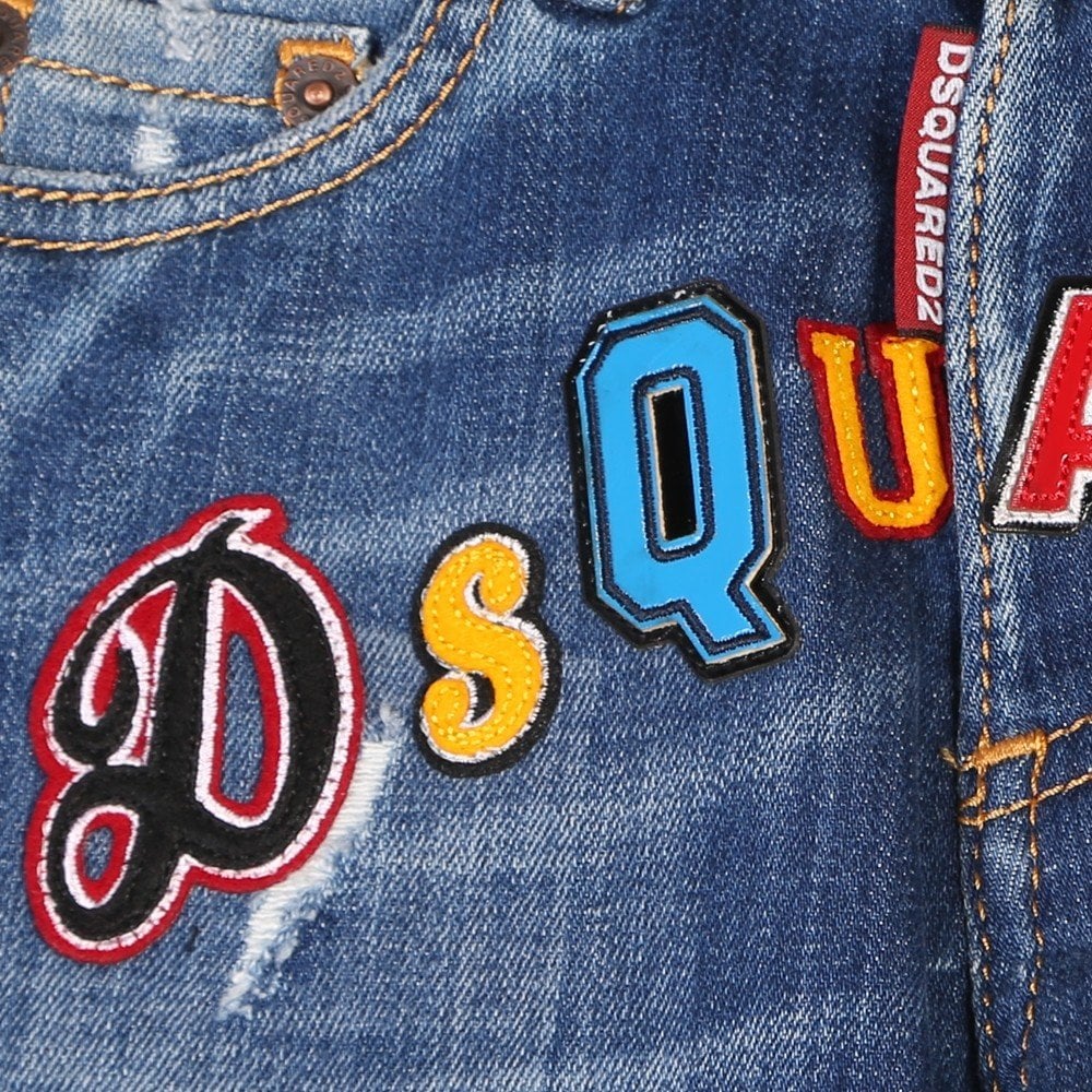 Dsquared2 Boys Patch Logo Skater Jeans Blue 10Y