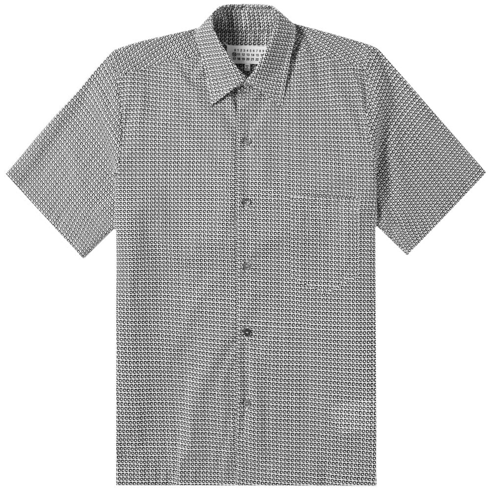 Maison Margiela Men's Patterned Short Sleeve Shirt Grey - GREY L