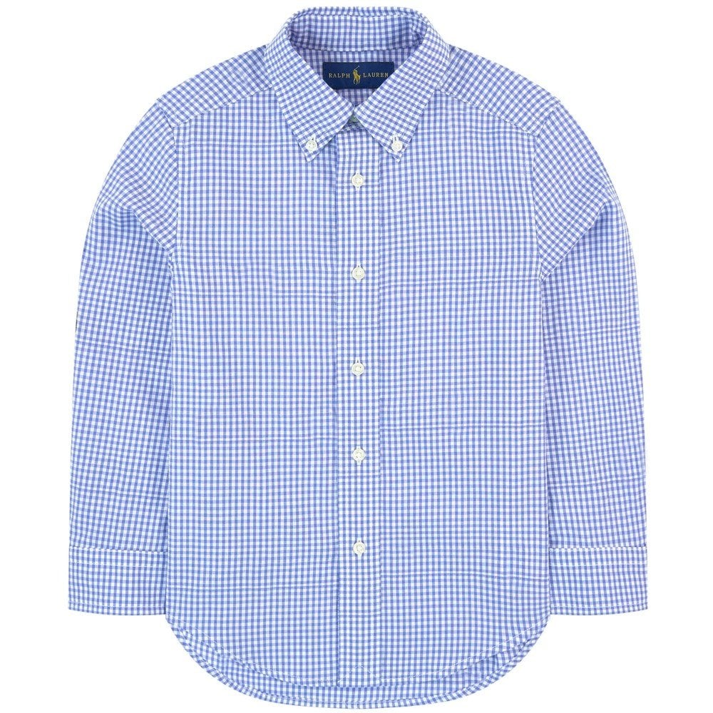 Ralph Lauren Boy's Logo Checkered Shirt Blue 6 Years