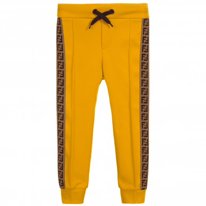 Fendi Boys Logo Sweat Trousers Yellow - YELLOW 10Y