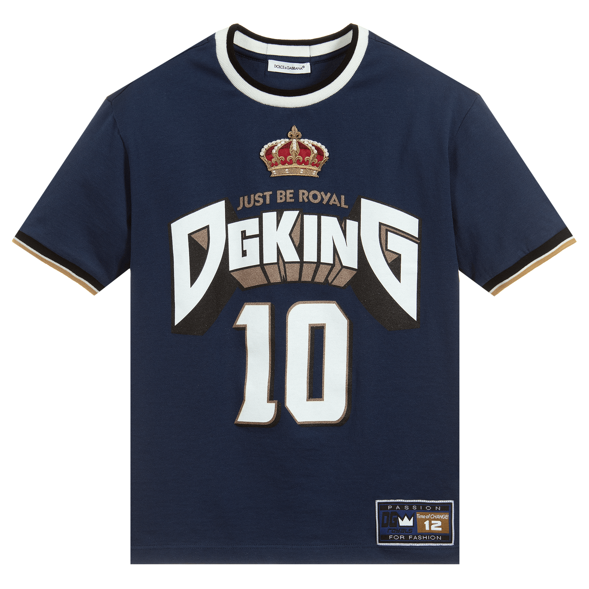 Dolce & Gabbana Boys Just Be Royal T-shirt Navy 10Y