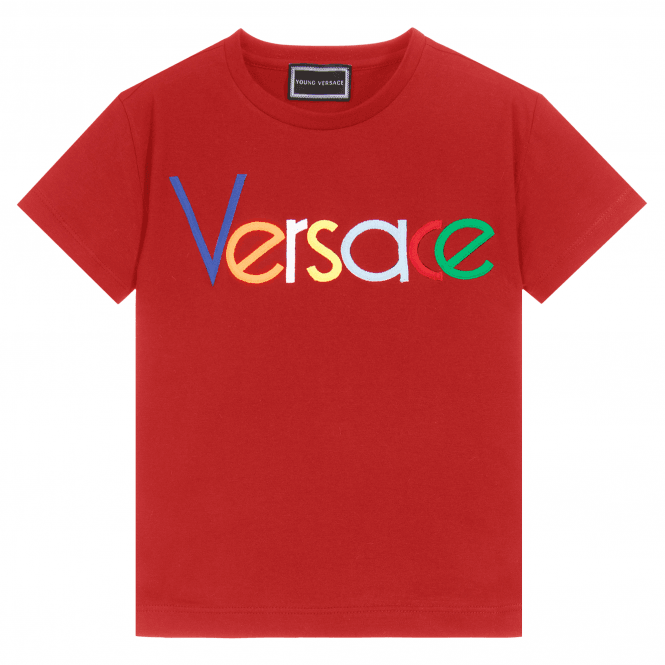 Young Versace Boys Logo T-shirt - RED 6Y