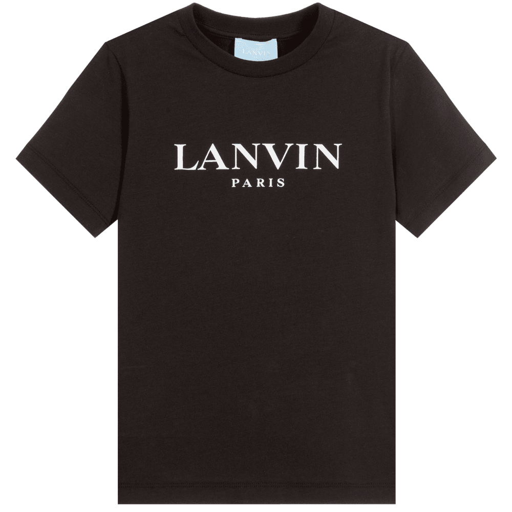 Lanvin Boys Logo T-Shirt Black - BLACK 10Y
